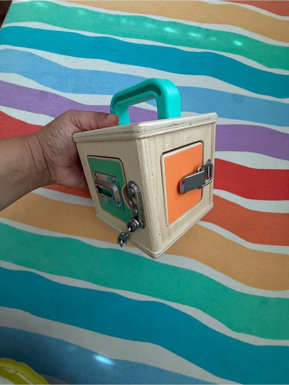 Wooden Lock Box Toy - Educational Fine Motor Activity